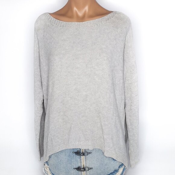 THEORY Efina Cotton and Cashmere High Low Asymmetrical Hem Sweater Size M - Picture 1 of 6